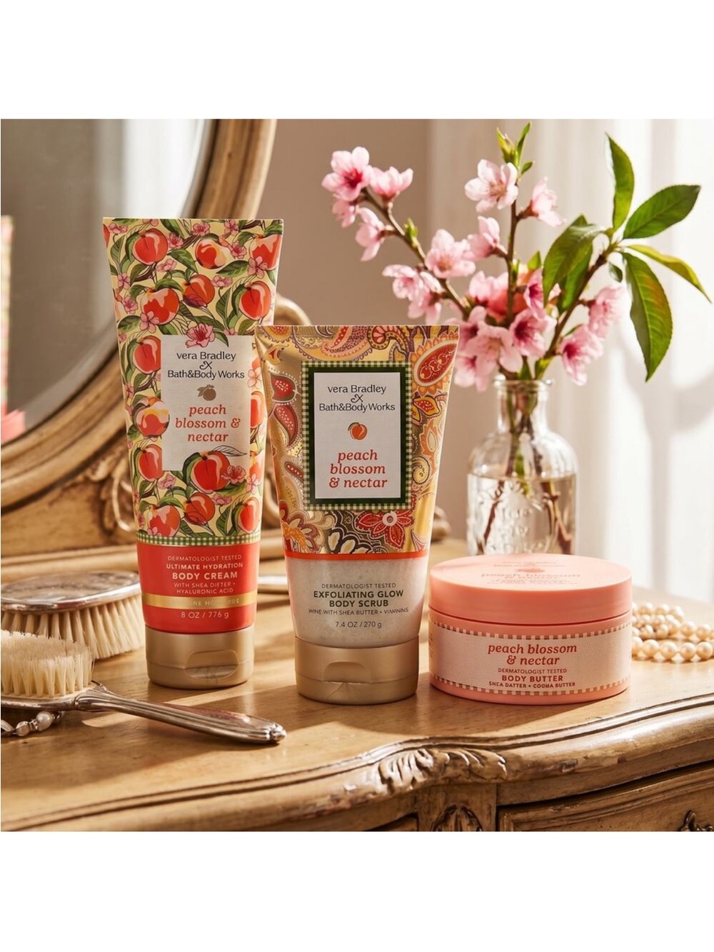 Vera Bradley x Bath & Body Works Peach Blossom & Nectar Bundle